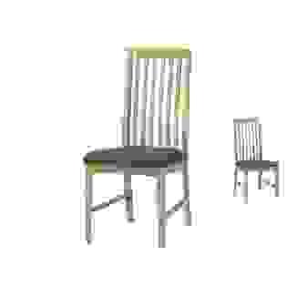 Oak Slat Back Dining Chair With Charcoal Fabric Seatpads (Sold in Pairs Only)
